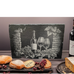 Rectangular Wine and Cheese slate serving platter