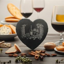 Heart Wine and Cheese slate serving platter