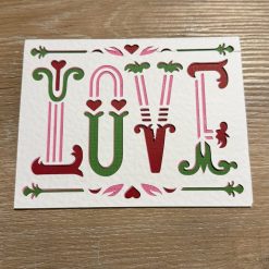 Handmade Decorative “LOVE” Card – Vintage Style Typography Love Card