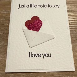 Handmade “Just a Little Note to Say I Love You” Card – Romantic Heart Envelope Love Card