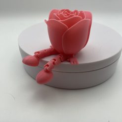 3D Printed Articulated Rose Figure – Valentine's Day Decor