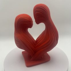3D Printed Heart Sculpture – Handmade Red Ornament