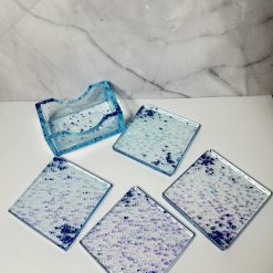 Square coaster w/holder (Blue) 1 Square coaster w/holder (Blue) 1
