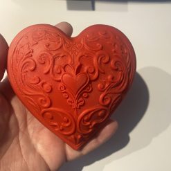 Valentines Red or Pink heart magnet with details on the heart 2 Valentines Red or Pink heart magnet with details on the heart 2