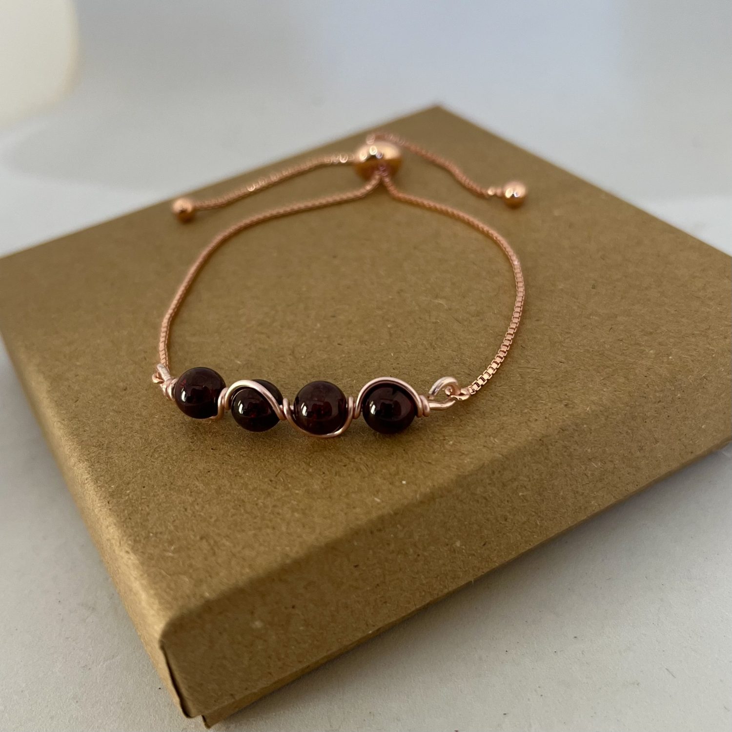 Garnet Bracelet Rose Gold Garnet Bracelet Rose Gold