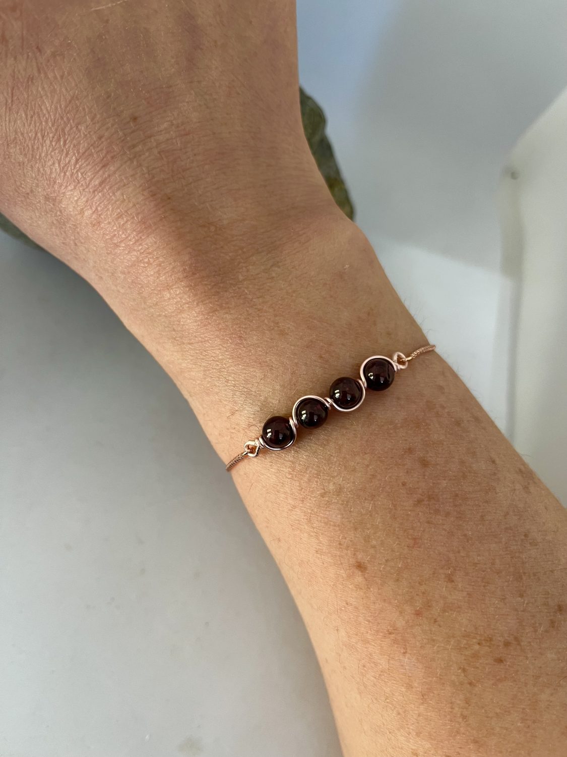 Garnet Bracelet Rose Gold Garnet Bracelet Rose Gold