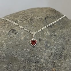 Garnet Heart Necklace