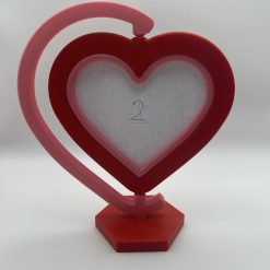 Spinning heart photo frame with stand rotating display