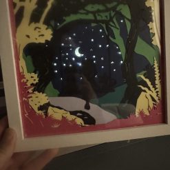 8x8” light box (girl on swing with cat & dog)