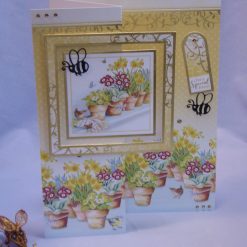 Flower Pots & Bees Z fold card for a Special Friend
