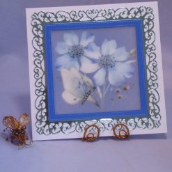 Blue & White Flower & Butterfly card for Any Occasion