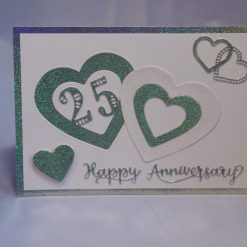 Hearts Silver Wedding Anniversary Card