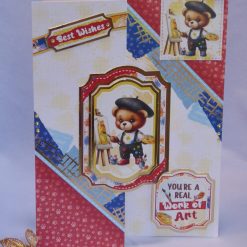 Teddy Bear Artist Z fold card for Any Occasion