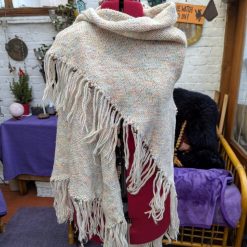 Hand knitted shawl - cream 2 Hand knitted shawl - cream 2