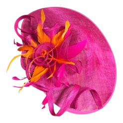 Fuchsia pink and orange very large hatinator 4 Fuchsia pink and orange very large hatinator 4