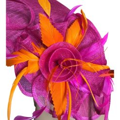 Fuchsia pink and orange very large hatinator 3 Fuchsia pink and orange very large hatinator 3
