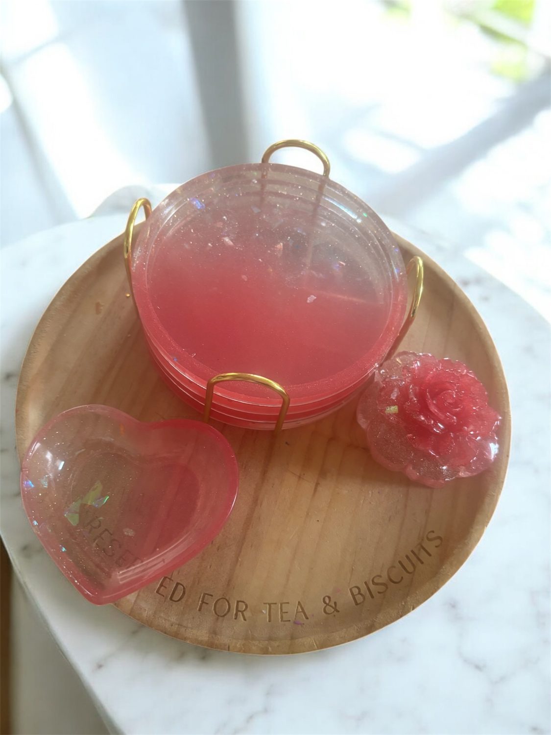 Gold leaf coasters Gold leaf coasters