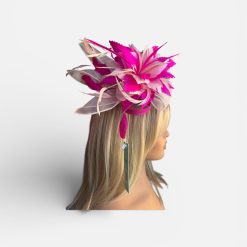 Fuchsia and baby pink wedding fascinator