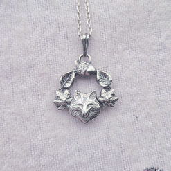 Pendant Only - Fox And Nature Inspired Sterling Silver Pendant
