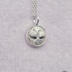 Pendant Only - Seashells Coin Sterling Silver Pendant 3