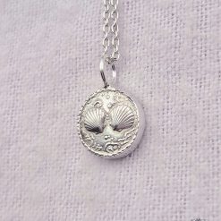 Pendant Only - Seashells Coin Sterling Silver Pendant 4