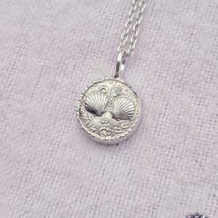 Pendant Only - Seashells Coin Sterling Silver Pendant 2