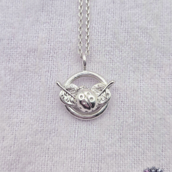 Pendant Only - Ladybird And Leaves Sterling Silver Pendant