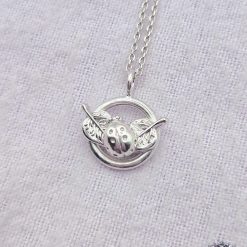 Pendant Only - Ladybird And Leaves Sterling Silver Pendant 2 Pendant Only - Ladybird And Leaves Sterling Silver Pendant 2