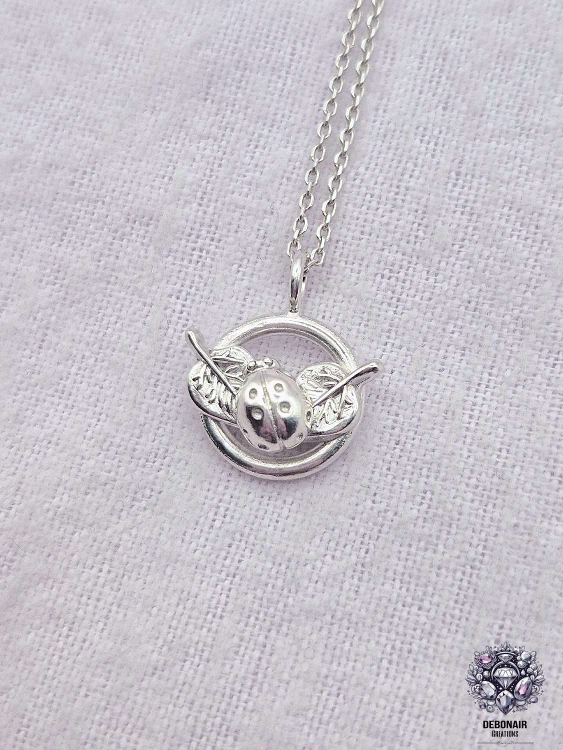 Pendant Only - Ladybird And Leaves Sterling Silver Pendant Pendant Only - Ladybird And Leaves Sterling Silver Pendant