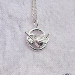 Pendant Only - Ladybird And Leaves Sterling Silver Pendant 3 Pendant Only - Ladybird And Leaves Sterling Silver Pendant 3