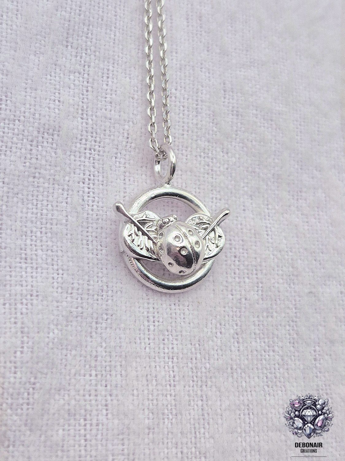 Pendant Only - Ladybird And Leaves Sterling Silver Pendant Pendant Only - Ladybird And Leaves Sterling Silver Pendant