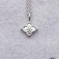 Pendant Only - Floral Centre Quatrefoil/Clover Sterling Silver Pendant