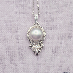 Pendant Only - Freshwater Cultured Pearl Sterling Silver And Fine Silver Pendant
