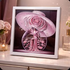 Diamond painting pink lady