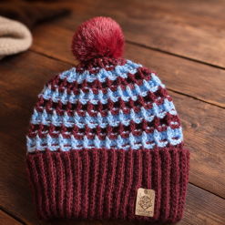 Split Colour (Newborn) Hand-Crocheted Custom Waffle Stitch Hat