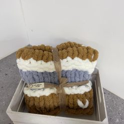 Baby Blanket (Khaki - Milk White-Blue)