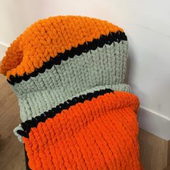 Throw Blanket (Tangerine - Green - Black)