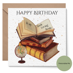Personalised Book Lover Birthday Card