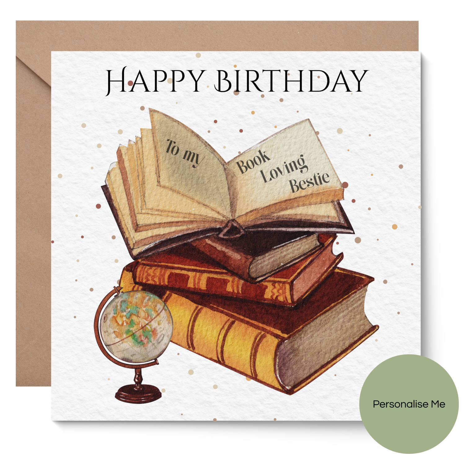 Personalised Book Lover Birthday Card Personalised Book Lover Birthday Card