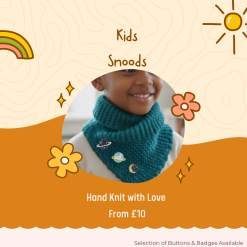 Peacock Blue Kids Snood & Space Detail Badges
