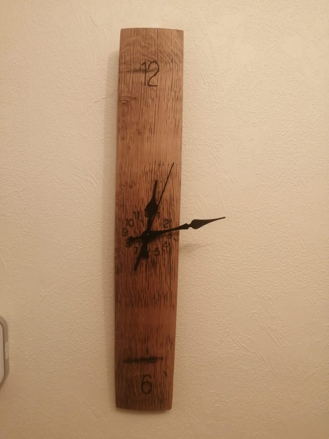 Whiskey barrel stave clock Whiskey barrel stave clock