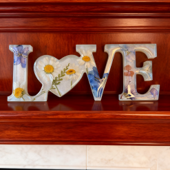 LOVE Free Standing Resin Ornament
