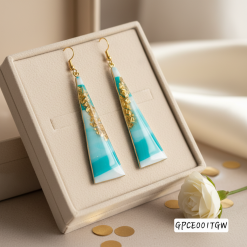 Triangular AquaGold Drop Earrings
