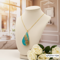 Turquoise and Goldtone Pendant
