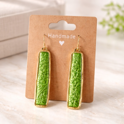 Green Floral Earrings