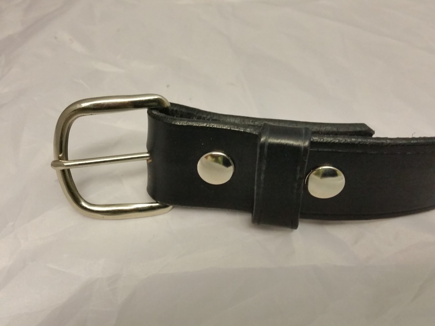 Plain Black handmade 1 1/2" Hide Belt Plain Black handmade 1 1/2" Hide Belt