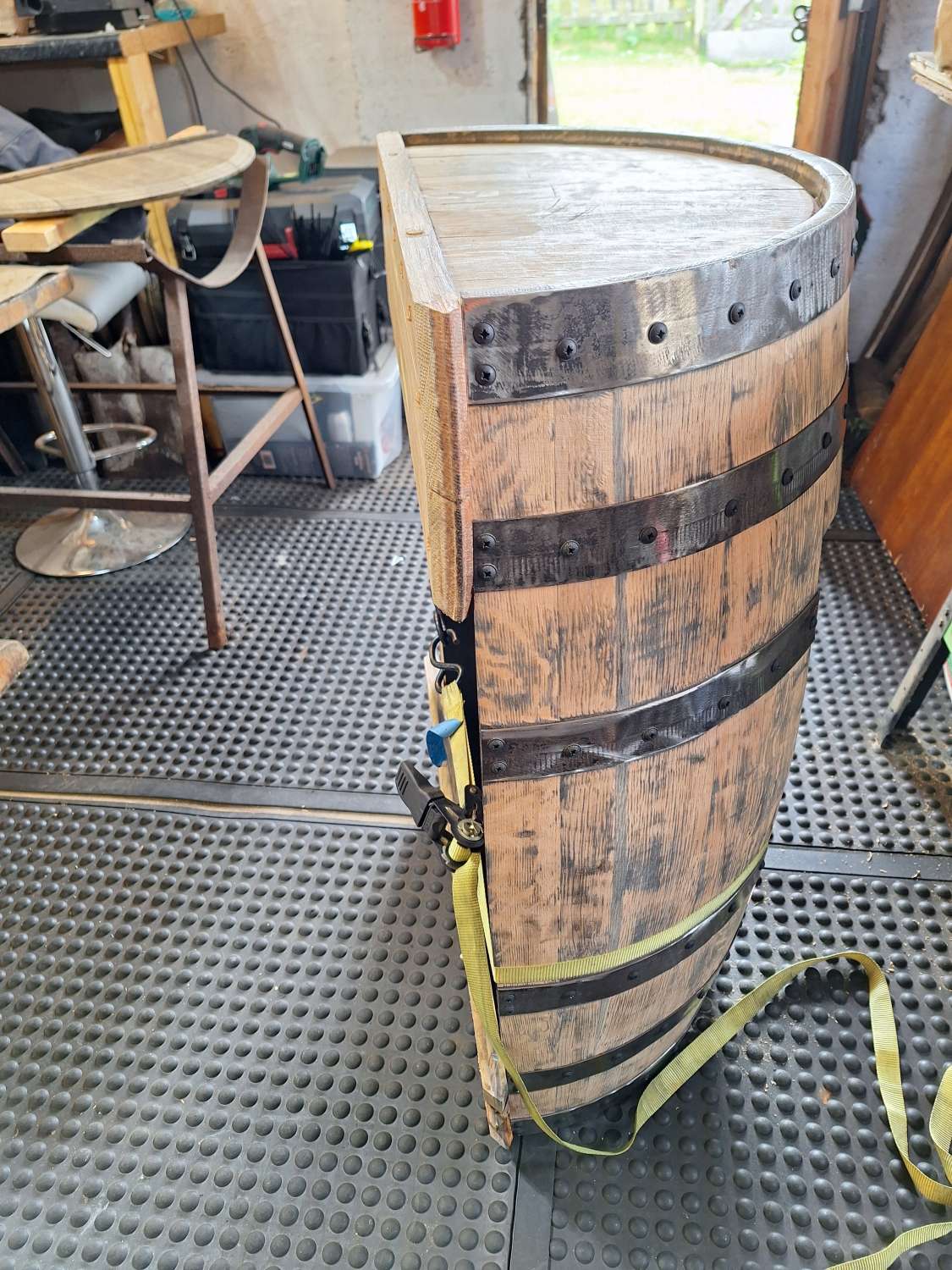 Half barrel drinks cabinet Half barrel drinks cabinet