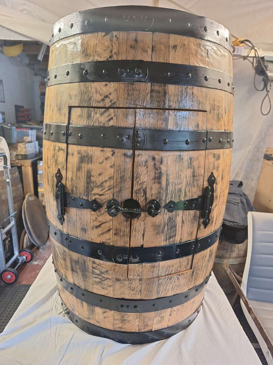 Half barrel drinks cabinet Half barrel drinks cabinet