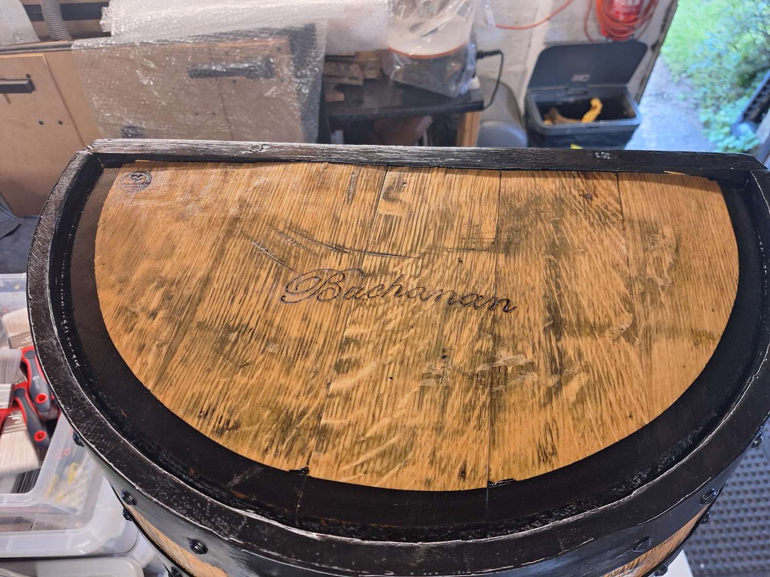Half barrel drinks cabinet Half barrel drinks cabinet