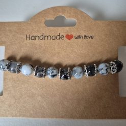 Obsidian Dreams - Gothic Bead Bracelet - Light Marble Effect